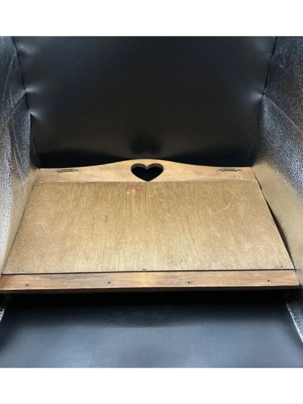 Handmade VTG Wooden Wall Shelf Heart Cutouts Compartments Key Hooks Farmhouse Ru
